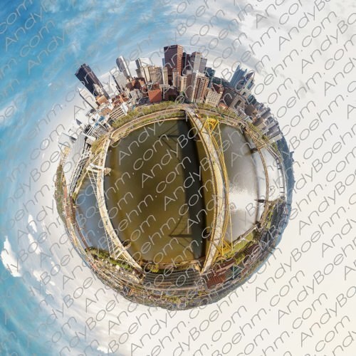 Pittsburgh's Sister Bridges - Tiny Planet